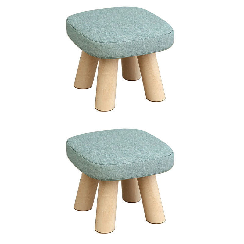 Modern Ottoman Cotton Detachable Seat Cover Solid Color Square Ottoman 2 Piece Set Clearhalo 'furn' 'furn_ottomans_poufs' 'Furniture' 'Living Room Furniture' 'Ottomans & Poufs' 'ottomans_poufs' 7252573