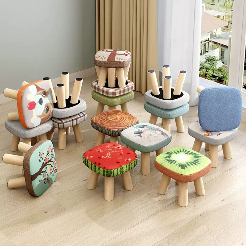 Modern Ottoman Cotton Detachable Seat Cover Solid Color Square Ottoman Clearhalo 'furn' 'furn_ottomans_poufs' 'Furniture' 'Living Room Furniture' 'Ottomans & Poufs' 'ottomans_poufs' 7252574