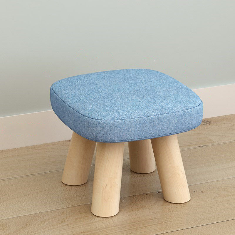 Modern Ottoman Cotton Detachable Seat Cover Solid Color Square Ottoman Blue 1 Piece Clearhalo 'furn' 'furn_ottomans_poufs' 'Furniture' 'Living Room Furniture' 'Ottomans & Poufs' 'ottomans_poufs' 7252584