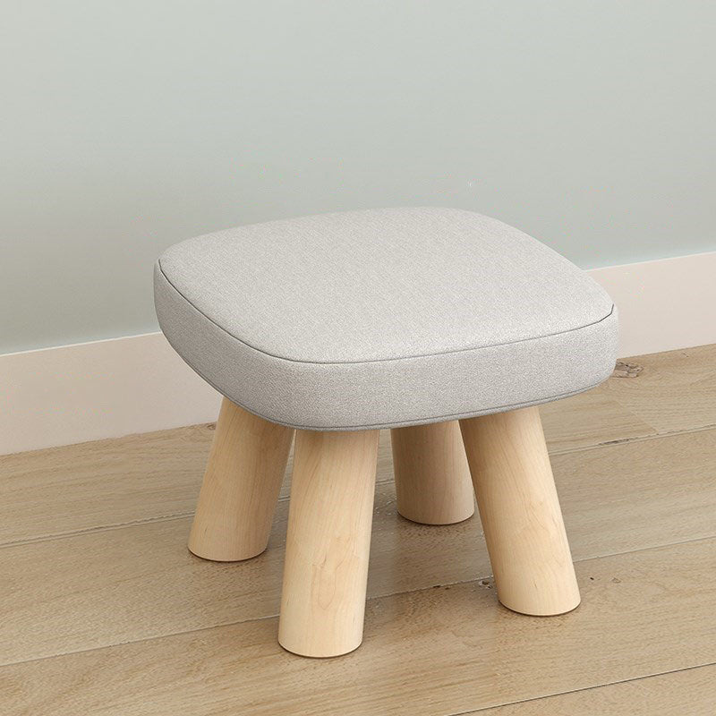 Modern Ottoman Cotton Detachable Seat Cover Solid Color Square Ottoman Beige 1 Piece Clearhalo 'furn' 'furn_ottomans_poufs' 'Furniture' 'Living Room Furniture' 'Ottomans & Poufs' 'ottomans_poufs' 7252590