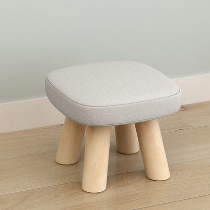 Modern Ottoman Cotton Detachable Seat Cover Solid Color Square Ottoman Beige 1 Piece Clearhalo 'furn' 'furn_ottomans_poufs' 'Furniture' 'Living Room Furniture' 'Ottomans & Poufs' 'ottomans_poufs' 7252590