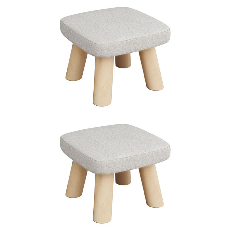 Modern Ottoman Cotton Detachable Seat Cover Solid Color Square Ottoman Beige 2 Piece Set Clearhalo 'furn' 'furn_ottomans_poufs' 'Furniture' 'Living Room Furniture' 'Ottomans & Poufs' 'ottomans_poufs' 7252591