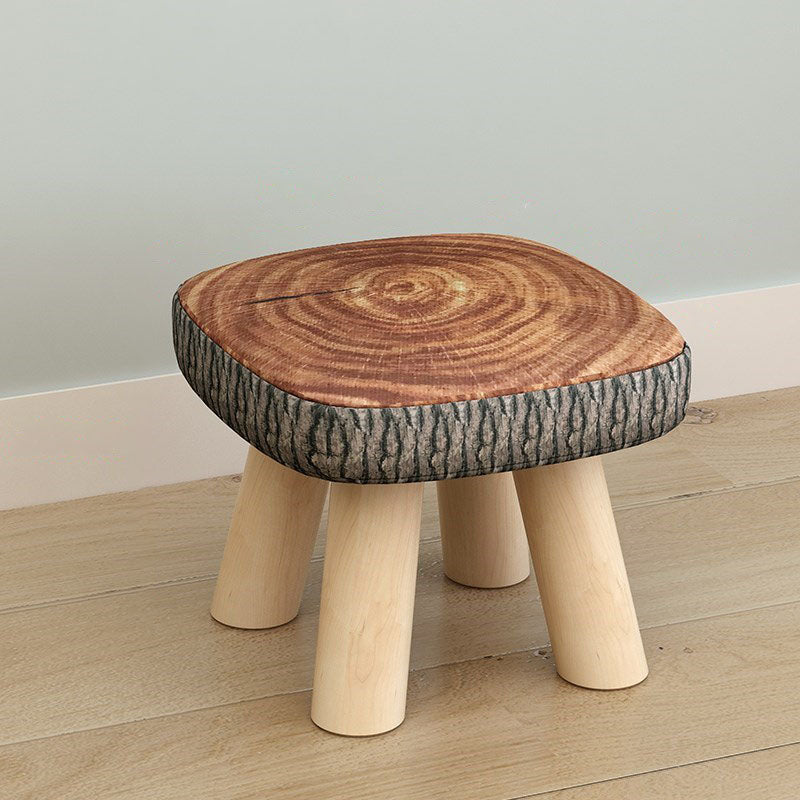 Modern Ottoman Cotton Detachable Seat Cover Solid Color Square Ottoman Brown 1 Piece Clearhalo 'furn' 'furn_ottomans_poufs' 'Furniture' 'Living Room Furniture' 'Ottomans & Poufs' 'ottomans_poufs' 7252593