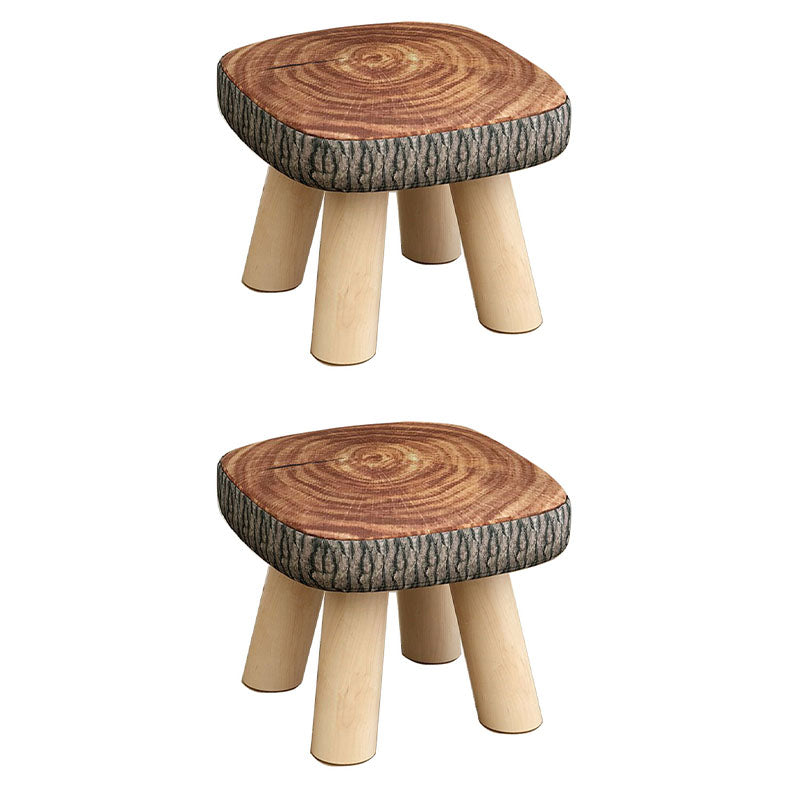 Modern Ottoman Cotton Detachable Seat Cover Solid Color Square Ottoman Brown 2 Piece Set Clearhalo 'furn' 'furn_ottomans_poufs' 'Furniture' 'Living Room Furniture' 'Ottomans & Poufs' 'ottomans_poufs' 7252594