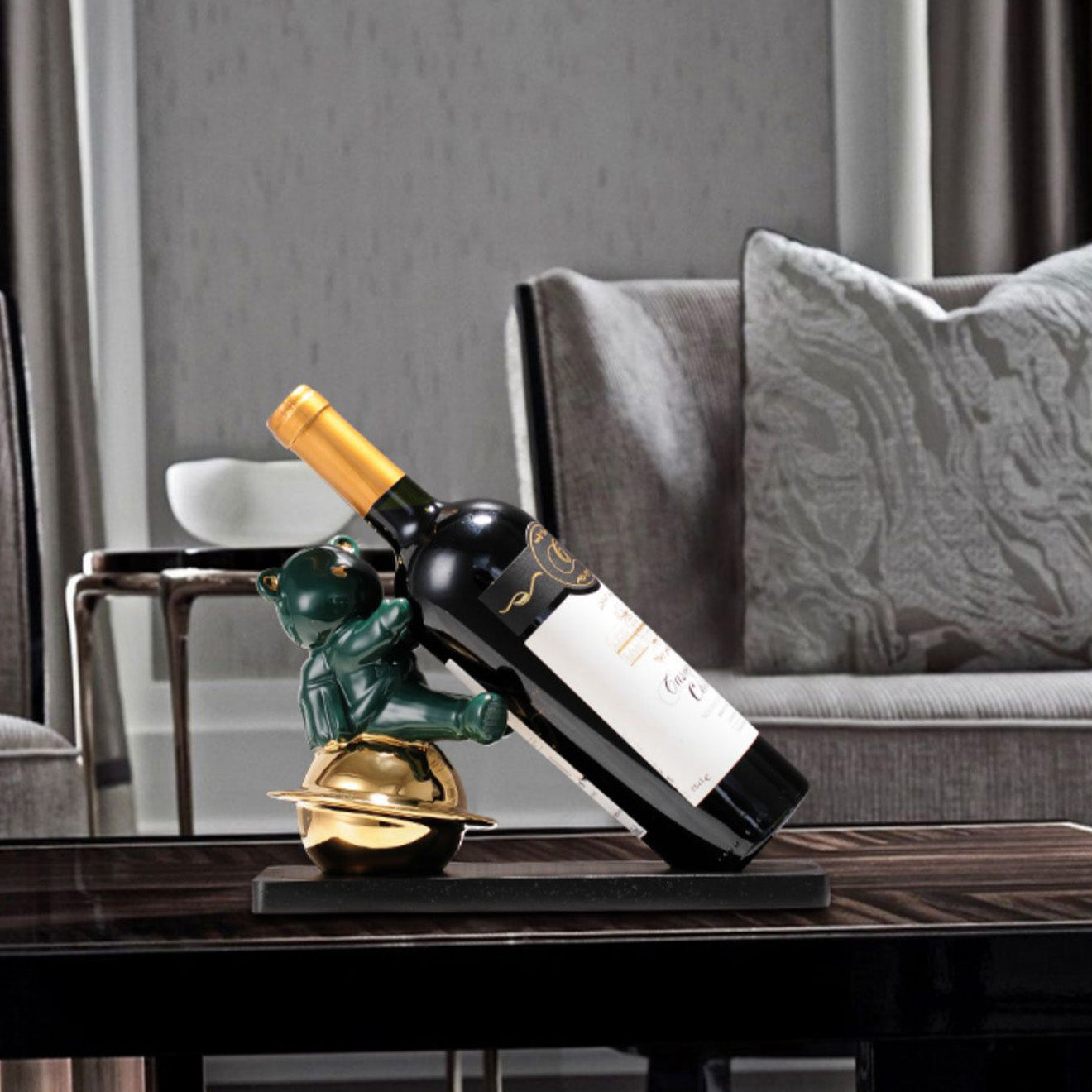 Countertop Wine Rack Solid Wood Base Wine Bottle Rack for Living Room Clearhalo 'furn' 'furn_wine_racks' 'Furniture' 'Kitchen & Dining Furniture' 'Wine Racks' 'wine_racks' 7254258