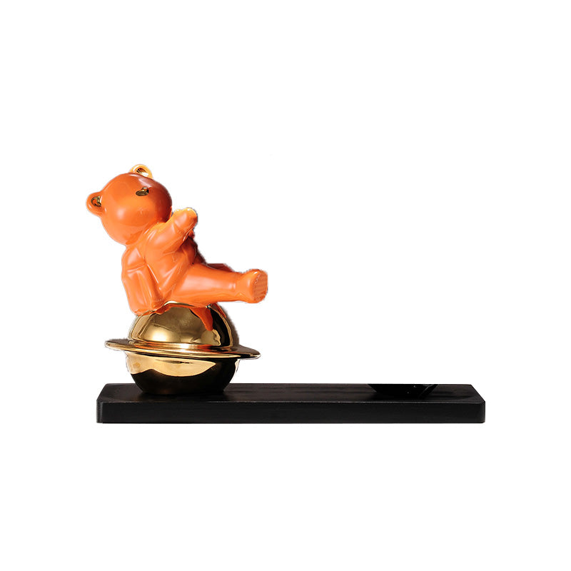 Countertop Wine Rack Solid Wood Base Wine Bottle Rack for Living Room Orange 1 Piece Clearhalo 'furn' 'furn_wine_racks' 'Furniture' 'Kitchen & Dining Furniture' 'Wine Racks' 'wine_racks' 7254265