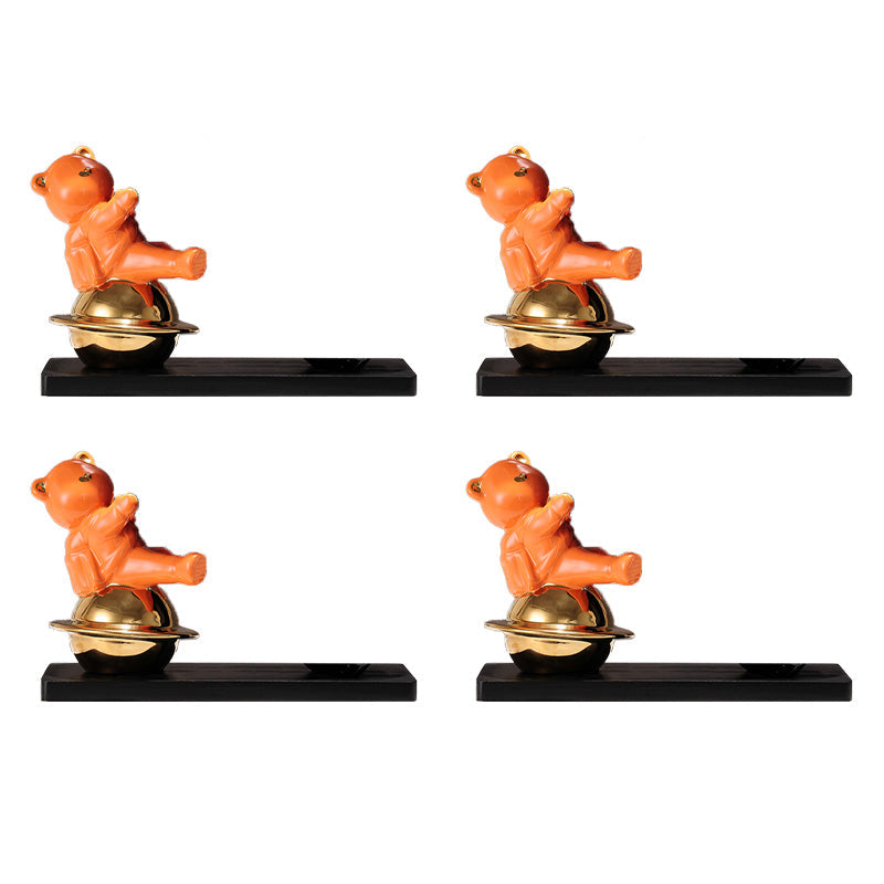 Countertop Wine Rack Solid Wood Base Wine Bottle Rack for Living Room Orange 4 Piece Set Clearhalo 'furn' 'furn_wine_racks' 'Furniture' 'Kitchen & Dining Furniture' 'Wine Racks' 'wine_racks' 7254268