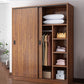Modern Sliding Doors Wardrobe Wood Frame Freestanding Wardrobe Armoire