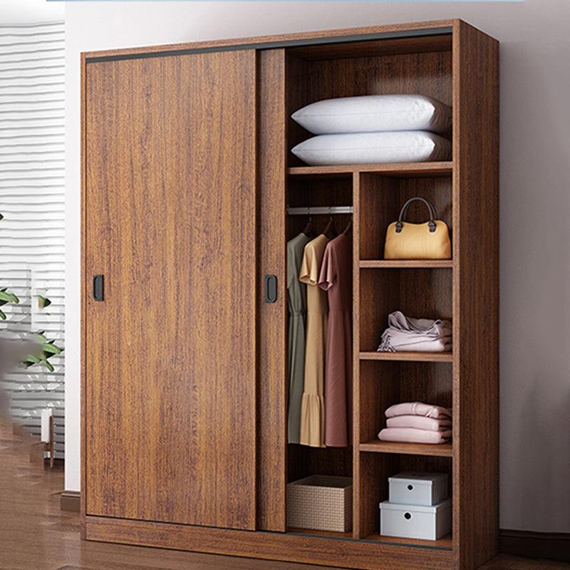 Modern Sliding Doors Wardrobe Wood Frame Freestanding Wardrobe Armoire