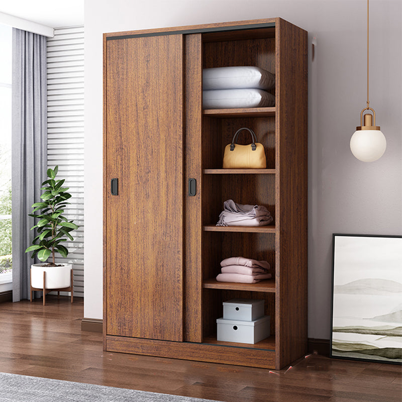 Modern Sliding Doors Wardrobe Wood Frame Freestanding Wardrobe Armoire