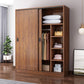 Modern Sliding Doors Wardrobe Wood Frame Freestanding Wardrobe Armoire