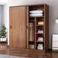 Modern Sliding Doors Wardrobe Wood Frame Freestanding Wardrobe Armoire