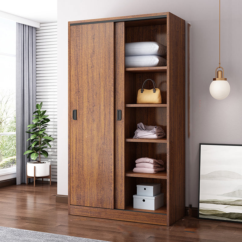 Modern Sliding Doors Wardrobe Wood Frame Freestanding Wardrobe Armoire