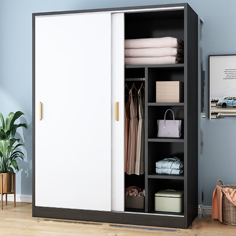 Modern Sliding Doors Wardrobe Wood Frame Freestanding Wardrobe Armoire