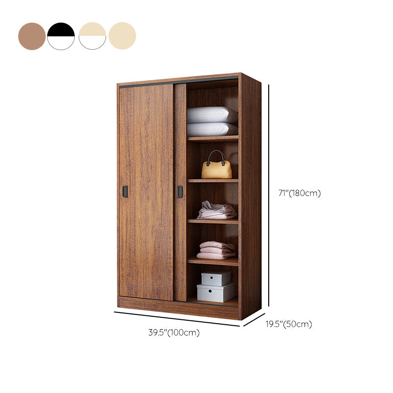 Modern Sliding Doors Wardrobe Wood Frame Freestanding Wardrobe Armoire