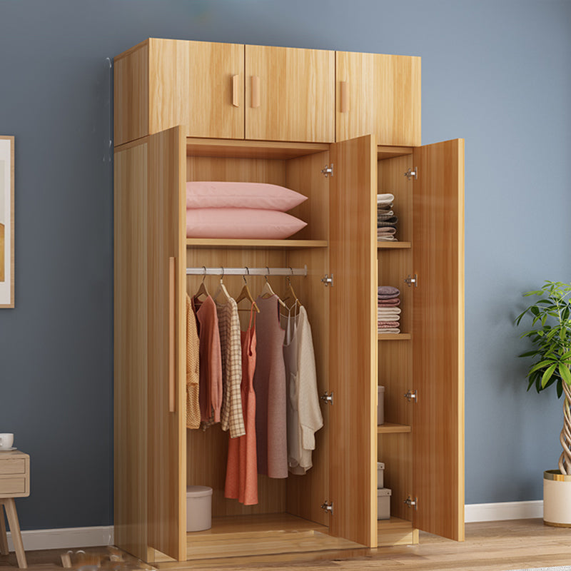 Freestanding Wood Frame Wardrobe Armoire Multifunctional Wardrobe with Soft Close Doors