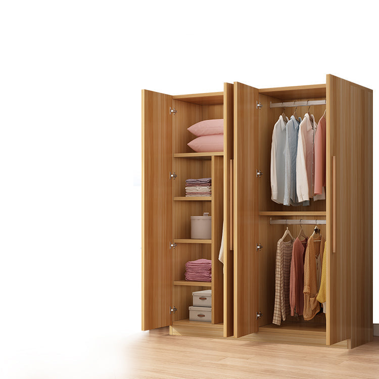 Freestanding Wood Frame Wardrobe Armoire Multifunctional Wardrobe with Soft Close Doors