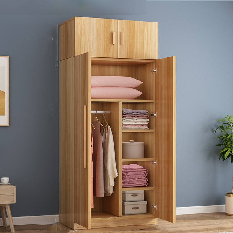 Freestanding Wood Frame Wardrobe Armoire Multifunctional Wardrobe with Soft Close Doors