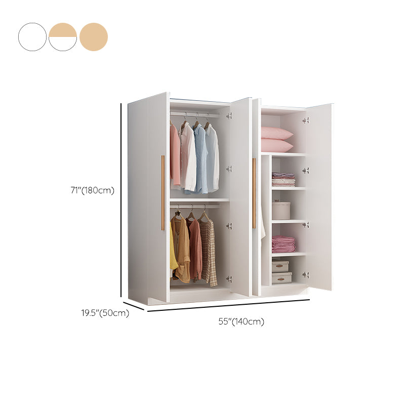 Freestanding Wood Frame Wardrobe Armoire Multifunctional Wardrobe with Soft Close Doors