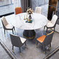 Modern Stone Foldable Dining Table Metal Base for Dining Room Clearhalo 'Dining Tables & Seating' 'Dining Tables' 'dining_table' 'furn' 'furn_dining_table' 'Furniture' 'Kitchen & Dining Furniture' 7254365