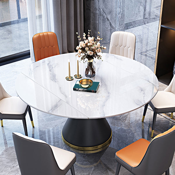 Modern Stone Foldable Dining Table Metal Base for Dining Room Clearhalo 'Dining Tables & Seating' 'Dining Tables' 'dining_table' 'furn' 'furn_dining_table' 'Furniture' 'Kitchen & Dining Furniture' 7254367