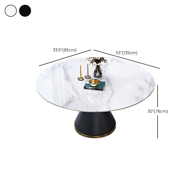 Modern Stone Foldable Dining Table Metal Base for Dining Room Clearhalo 'Dining Tables & Seating' 'Dining Tables' 'dining_table' 'furn' 'furn_dining_table' 'Furniture' 'Kitchen & Dining Furniture' 7254374