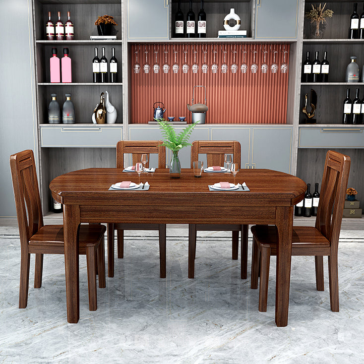 Dining Room Traditional Dinner Table Walnut Round Dining Table Clearhalo 'Dining Tables & Seating' 'Dining Tables' 'dining_table' 'furn' 'furn_dining_table' 'Furniture' 'Kitchen & Dining Furniture' 7254424