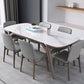 Table à manger contemporaine en pierre et table de salle à manger en bois pour salle à manger