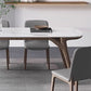 Table à manger contemporaine en pierre et table de salle à manger en bois pour salle à manger