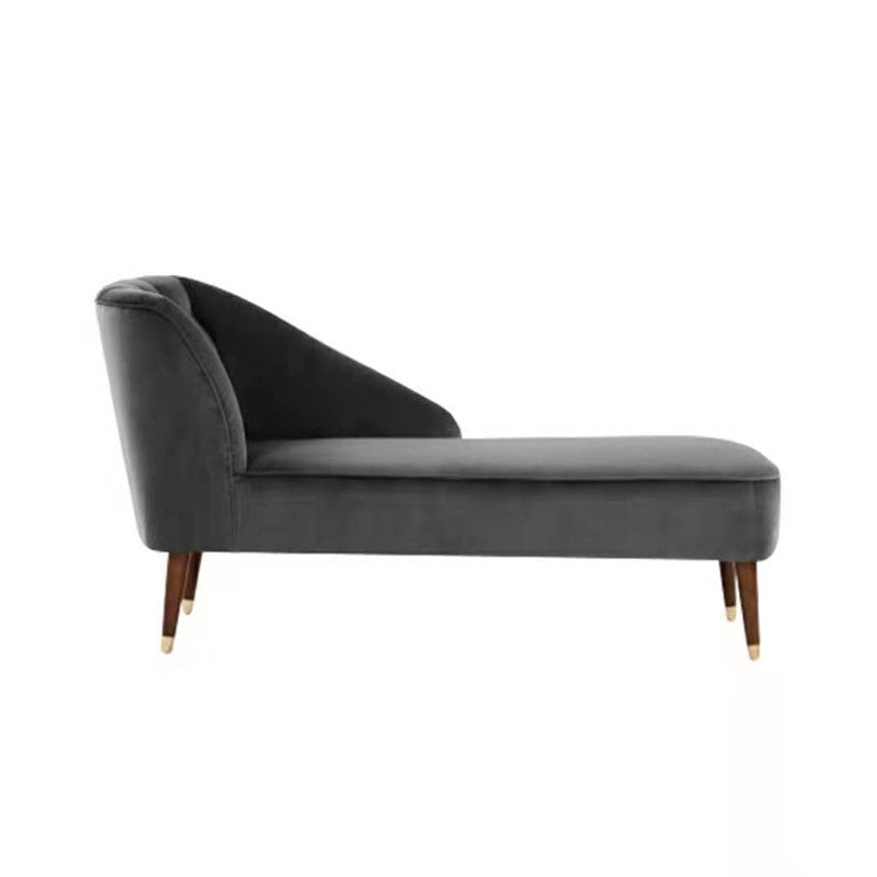 Contemporary One Armed Chaise Recessed Arms Accent Chair for Living Room Gray Left-Arm Chaise Clearhalo 'Chairs & Seating' 'Chaise Lounge' 'chaise_lounge' 'furn' 'furn_chaise_lounge' 'Furniture' 'Living Room Furniture' 7254704