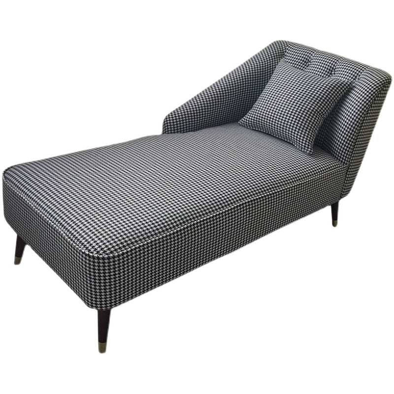 Contemporary One Armed Chaise Recessed Arms Accent Chair for Living Room Black White Right-Arm Chaise Clearhalo 'Chairs & Seating' 'Chaise Lounge' 'chaise_lounge' 'furn' 'furn_chaise_lounge' 'Furniture' 'Living Room Furniture' 7254710
