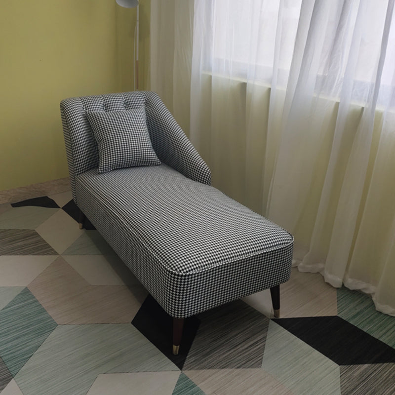 Contemporary One Armed Chaise Recessed Arms Accent Chair for Living Room Black White Left-Arm Chaise Clearhalo 'Chairs & Seating' 'Chaise Lounge' 'chaise_lounge' 'furn' 'furn_chaise_lounge' 'Furniture' 'Living Room Furniture' 7254711