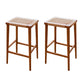 Backless Dining Stools Rectangle Armless Bar Stools with Wood Base