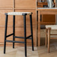Backless Dining Stools Rectangle Armless Bar Stools with Wood Base