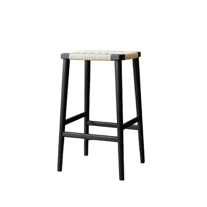 Backless Dining Stools Rectangle Armless Bar Stools with Wood Base
