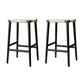 Backless Dining Stools Rectangle Armless Bar Stools with Wood Base