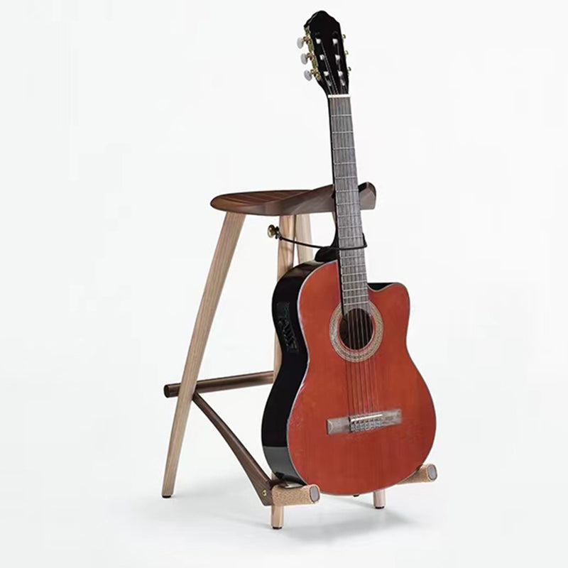 Solid Wood Backless Bar Stools Nordic Style Saddle Seat Bar Stool