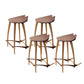 Solid Wood Backless Bar Stools Nordic Style Saddle Seat Bar Stool