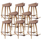 Solid Wood Backless Bar Stools Nordic Style Saddle Seat Bar Stool