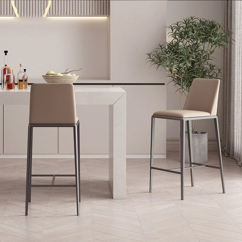 Tabourets de bar rembourrés tabourets à bascule bas du dos avec base en métal