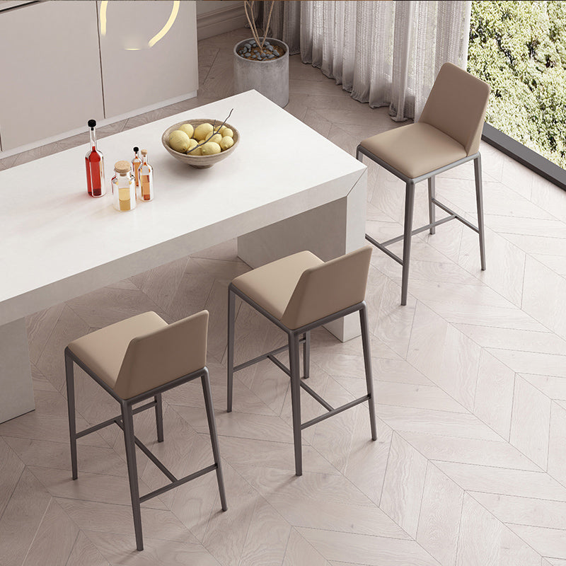 Tabourets de bar rembourrés tabourets à bascule bas du dos avec base en métal