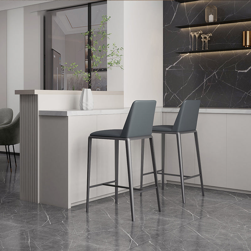 Tabourets de bar rembourrés tabourets à bascule bas du dos avec base en métal