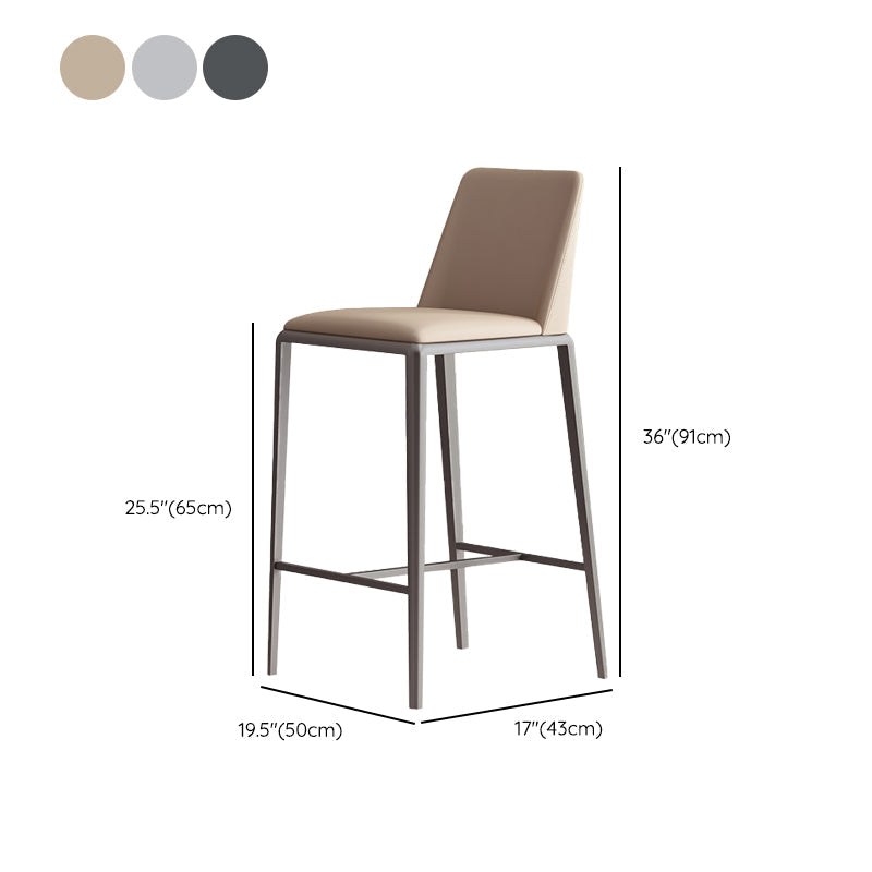 Tabourets de bar rembourrés tabourets à bascule bas du dos avec base en métal