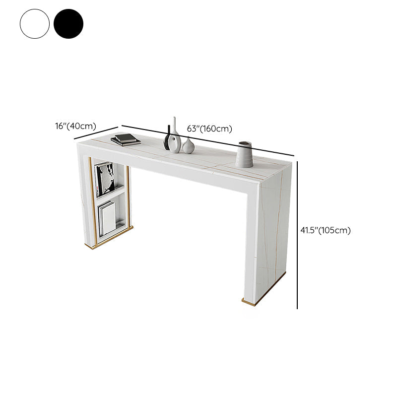Modern Rectangle Bar Pub Table Set 1/3 Pcs Stone Top Bar Table and Upholstered Stools Clearhalo 'Bar Furniture' 'furn' 'furn_home_bar_bar_sets' 'Furniture' 'Home Bars & Bar Sets' 'home_bar_bar_sets' 'Kitchen & Dining Furniture' 7255708