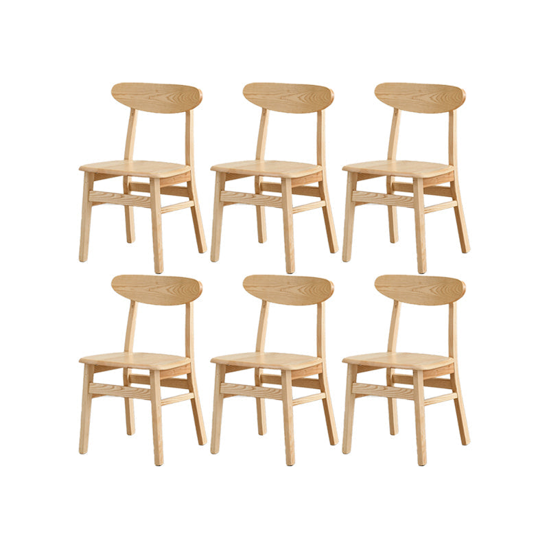 Sillas de comedor de cocina tradicionales de madera sólida silla lateral abierta