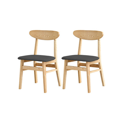 Sillas de comedor de cocina tradicionales de madera sólida silla lateral abierta