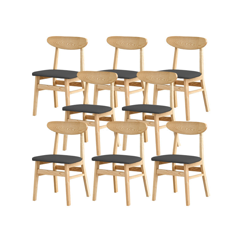 Sillas de comedor de cocina tradicionales de madera sólida silla lateral abierta