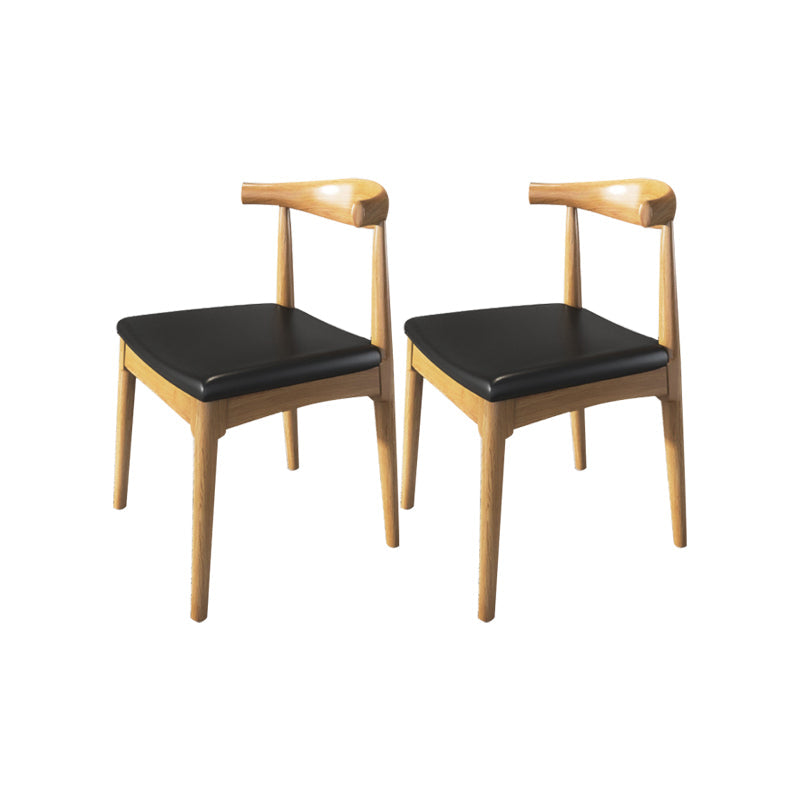 Industrial Armless Dining Chairs Solid Wood Open Back Side Chair Wood 2 Piece Set Clearhalo 'Dining Chairs' 'Dining Tables & Seating' 'dining_chair' 'furn' 'furn_dining_chair' 'Furniture' 'Kitchen & Dining Furniture' 7255797