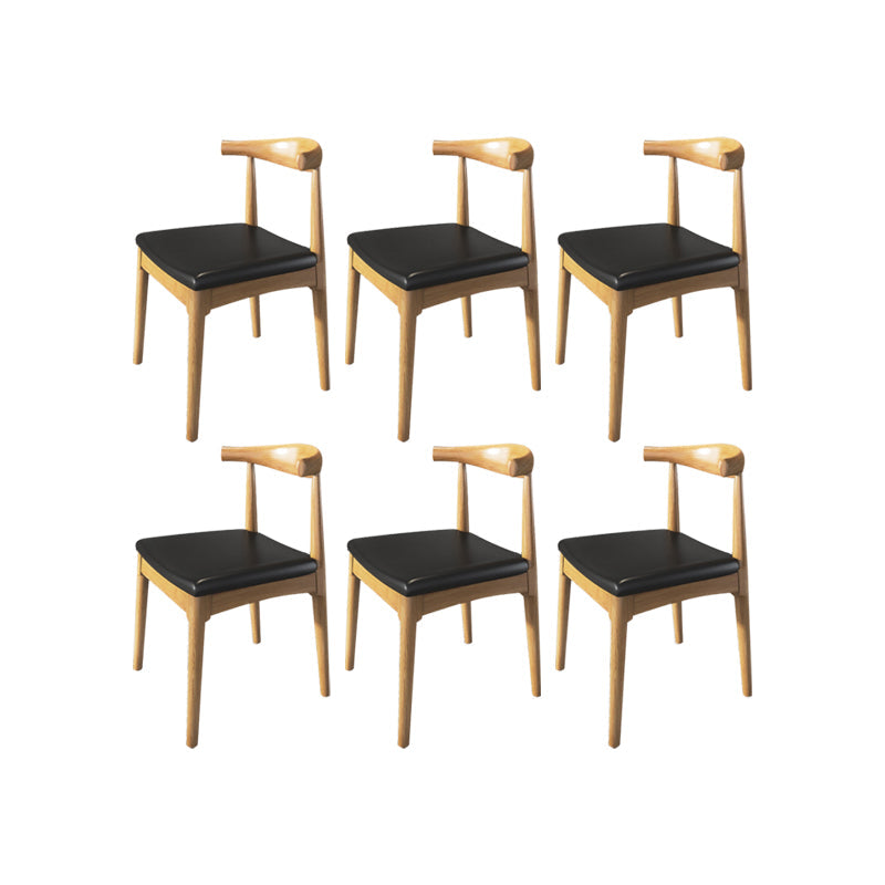 Industrial Armless Dining Chairs Solid Wood Open Back Side Chair Wood 6 Piece Set Clearhalo 'Dining Chairs' 'Dining Tables & Seating' 'dining_chair' 'furn' 'furn_dining_chair' 'Furniture' 'Kitchen & Dining Furniture' 7255802