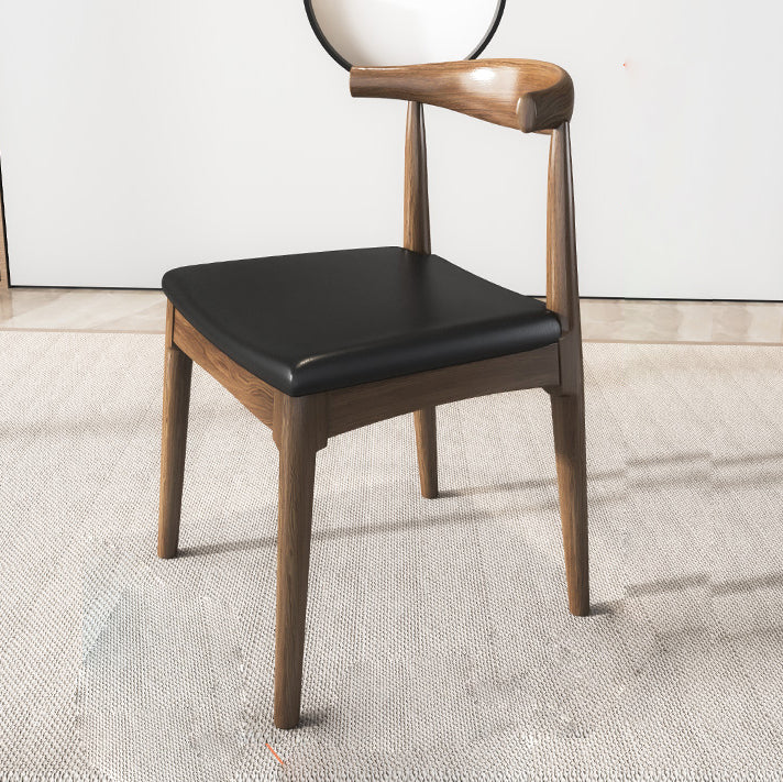 Industrial Armless Dining Chairs Solid Wood Open Back Side Chair Nut-Brown 1 Piece Clearhalo 'Dining Chairs' 'Dining Tables & Seating' 'dining_chair' 'furn' 'furn_dining_chair' 'Furniture' 'Kitchen & Dining Furniture' 7255805